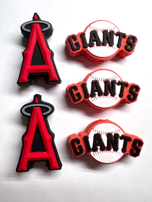 Baseball Teams Silicone Focal Beads