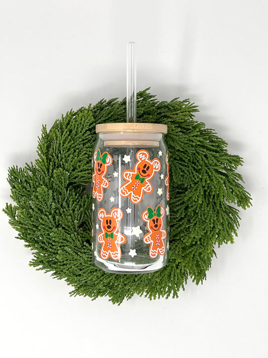 Gingerbread Christmas Glass Cup